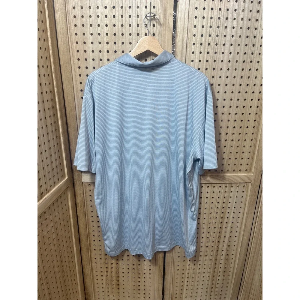 Callaway Men Opti-Dri Golf Polo Shirt XL Light Blue Striped Performance Short SS - Picture 3 of 3